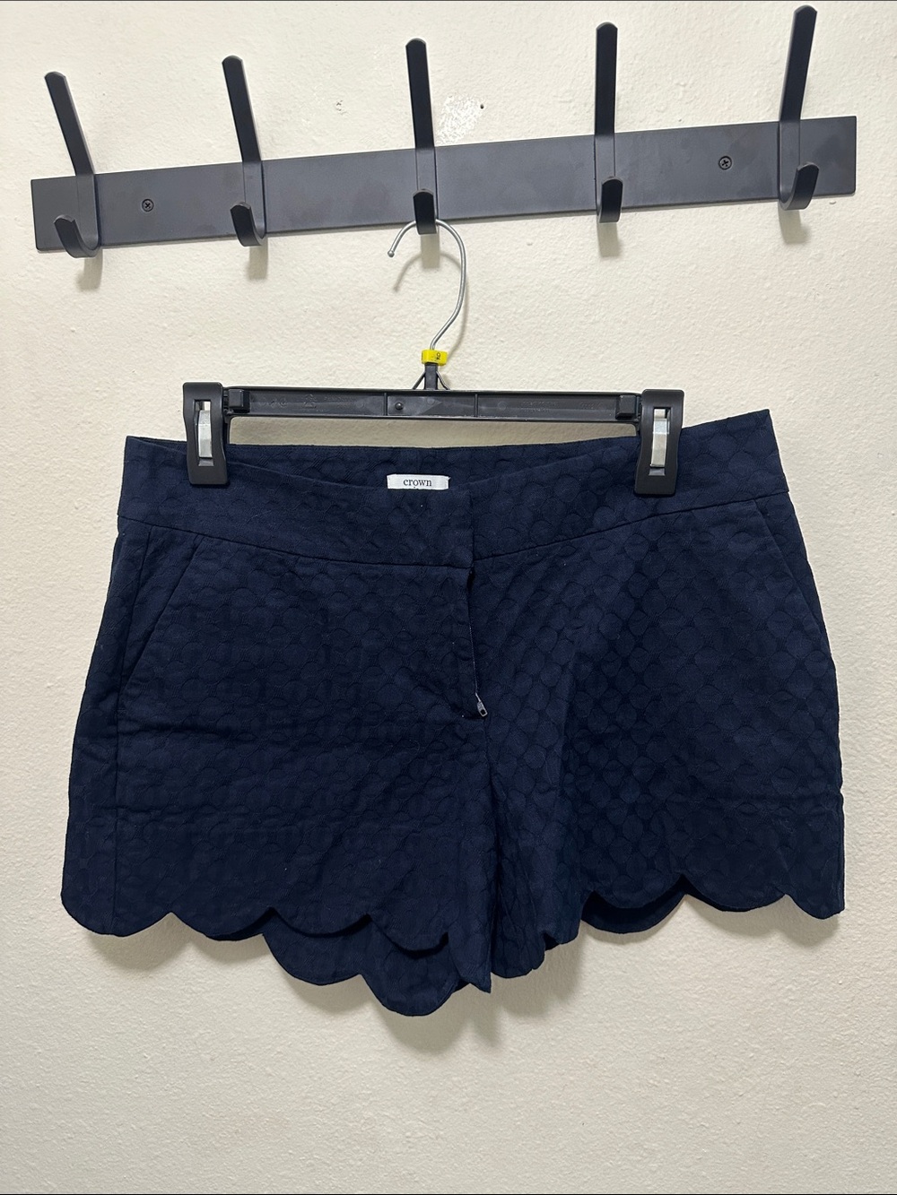 crown & ivy Navy Scalloped Shorts